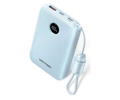 Powerbank Vention Powerbank 10000mAh 2xUSB-C,USB-A z wyświetlaczem niebieski